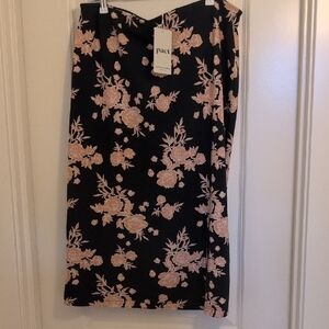 NWT Organic Cotton Skirt by PACT, Midi with Front Left-Side Slit